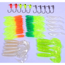 35Pcs Soft Worm Lure Carp Fishing Lure Set +10 Hooks