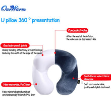 U-Shape Travel Cusion for Airplane Inflatable Neck Pillow